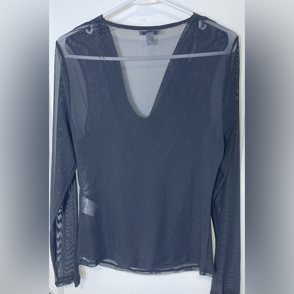Bar III Women's Cowlneck Long-Sleeve Mesh Top, Created for Macy's SIZE: L - Picture 3 of 5